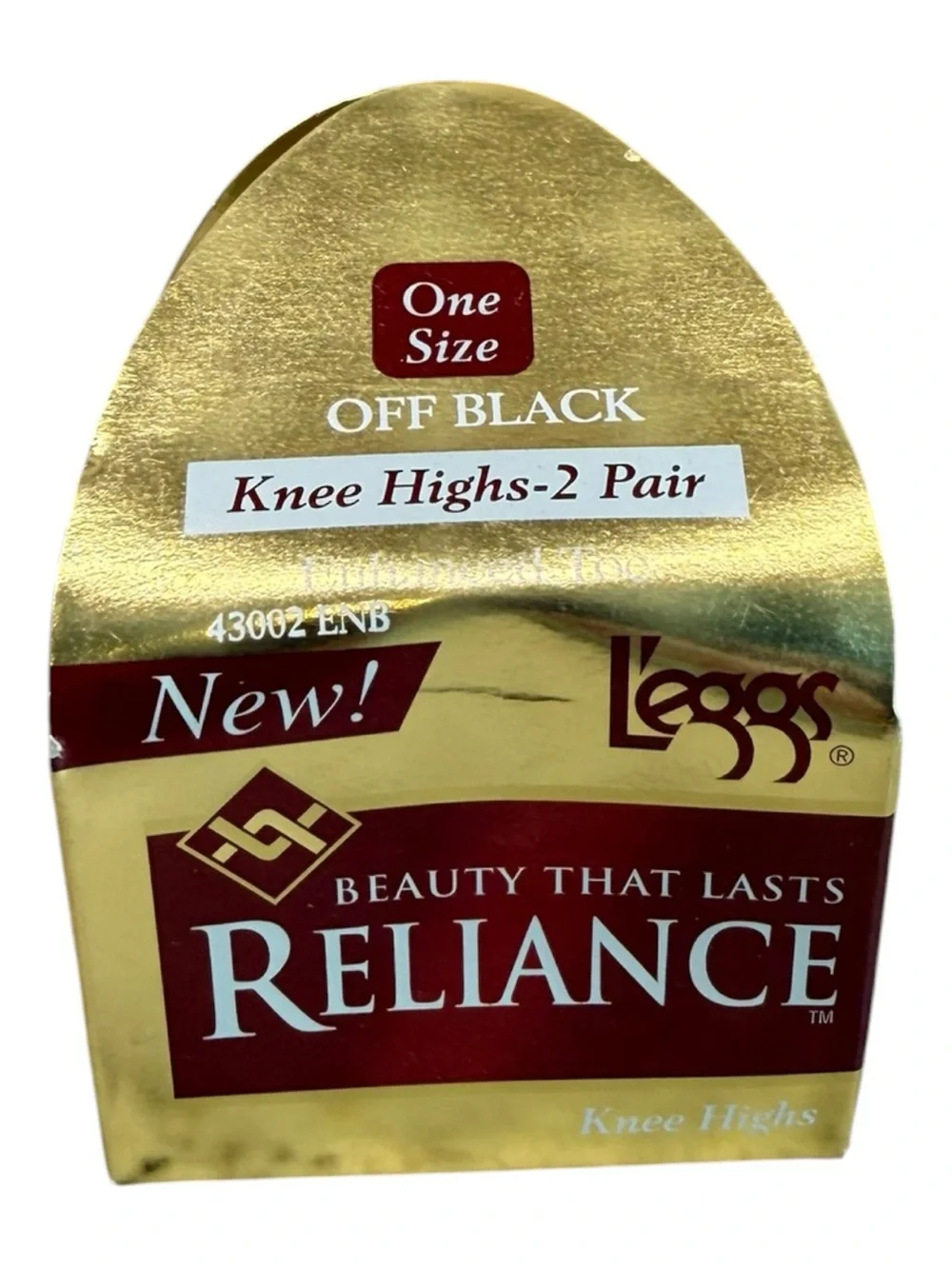 VTG Leggs Reliance Womens Off Black Knee Highs 1 Pair OS 43002 NOS Open Box